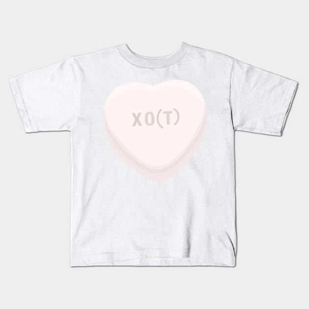 XO OT Occupational Therapist, Therapy Assistant Hugs and Kisses Candy Conversation Heart Kids T-Shirt by The Dirty Palette